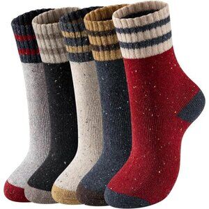 5Pairs Socks Women Wool Socks Winter Sock for men Warm Thick Knit